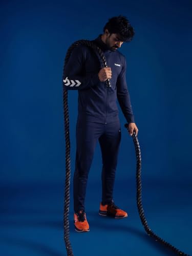 Image of hummel Promo Men's All weather Regular Fit Track Suit with Zipper and Pockets Comfortable Breathable Stretchable Soft Fabric For Everyday Use Ideal for Gym Training or Running Loungwear