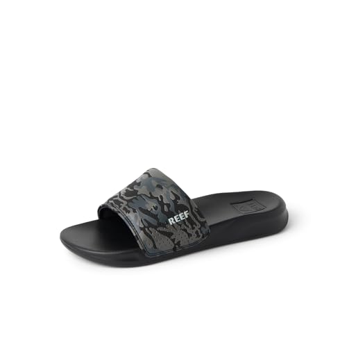 REEF Boys Sandals Kids One Slide Black/Grey Camo 3