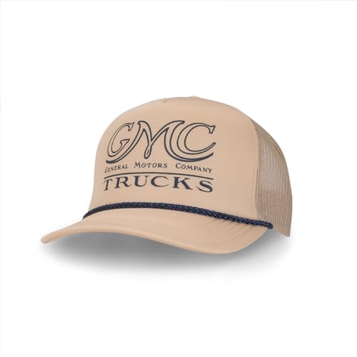 Vintage Captain’s Cord Hat - Foam Knit Snapback Cap - GMC Trucks Collection - Officially Licensed by GM Tan