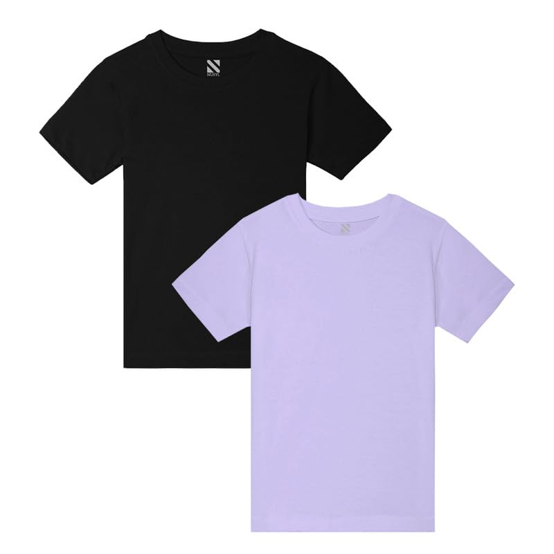 Image of Nusyl Boys Half Sleeves Solid T-Shirt for Kids | Soft Cotton Blend | Comfortable Regular Fit | Casual 2-16 Years | Multiple Colors & Pack Options