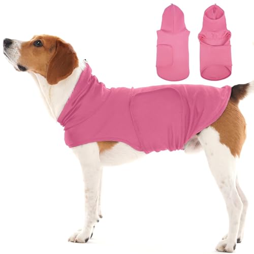 Image of Large Adjustable Anxiety Shirt for Medium Dogs,Lightweight Fireworks Calming Hoodie Wraps Neck,Anxiety Relief for Separation,Sound,Breathable Soft for All-Seasons(Rose)
