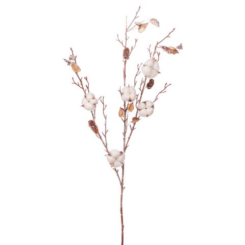 Cotton Pine Cone Christmas Spray, 41 Inch #TOP8
