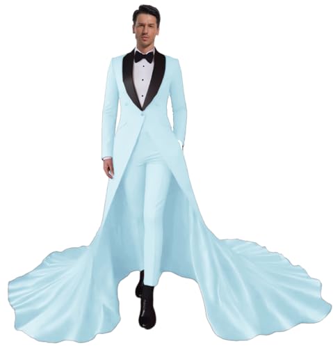 Mens Suits Classic Fit 2 Piece Double Breasted 3 Button Mens Suit with Tail Shawl Lapel Tuxedos Suits for Men3