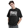 ASUPOCFRC Unisex Callboys Music Band Electric Drop-Shoulder Slimming T-Shirt Couples' Matching Top Trendy Versatile T-Shirt Black S #1