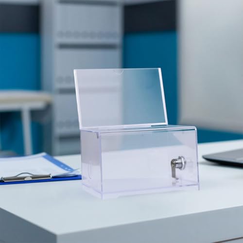 Caja para tarjetas de presentación POPETPOP protección contra pérdida con llave acrílico 6