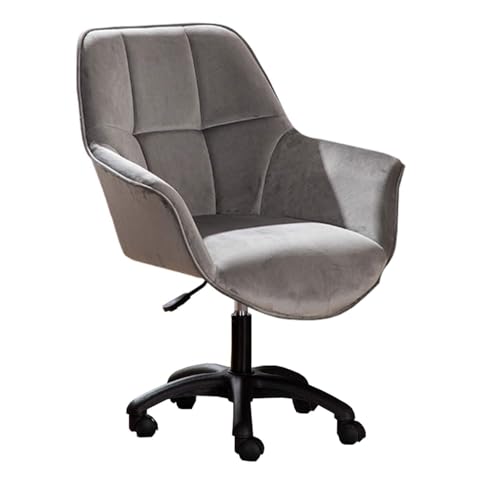 Image of METTEOR Swivel Desk Chair - Velvet Home Office Chair with Lumbar Support Slish Yellow Cuter Chair for Living Room & Vani table Task Chair for All-Day Use (Dark Gray Einheitsgr??e)