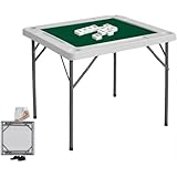 SIRUNLY 麻雀卓 麻雀テーブル 折りたたみ式 マージャン卓 88奥行きx88幅x74.8高さcm 耐荷重120kg カードゲームテーブル ポーカーテーブル カップホルダー付き 多機能 軽量 持ち運び便利 組み立て不要 マンション リビング 室内屋外両用 日本語説明書付き