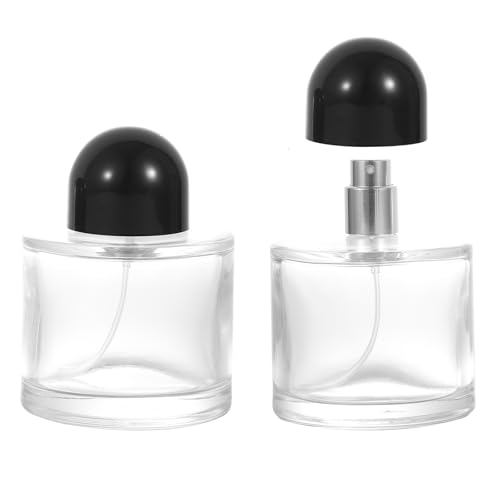 2 Packs 100ml/3.4oz Vintage Perfume Bottles Glass Cologne Refillable Perfume Bottle Atomizer Travel Empty Clear Perfume Spray Bottle Essential Oil Container Sprayer Cologne Atomizer for Women