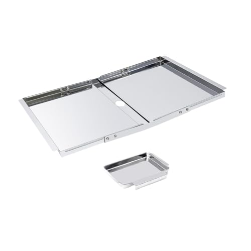 Sharplace Bandeja con Bandeja para Modelos de Parrilla a Gas Bandeja de Goteo de Acero Inoxidable Bandeja para Parrilla de Barbacoa para Césped Patio Interior Y