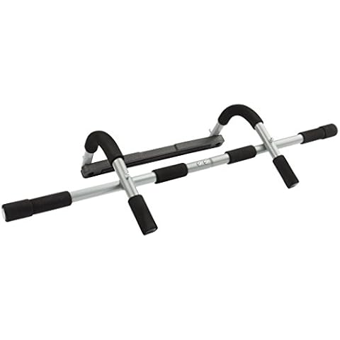 Ultrasport Unisex 4-1 door pull-up bar, upper body trainer, multifunctional training device for home and office pull-up bar, frame length from approx. 61 to max. 81, (Grey/Black) Cover