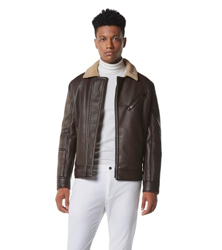 Image of Andrew Marc Men's Andrew Marc Men's Faux Leather Sherling Jacket