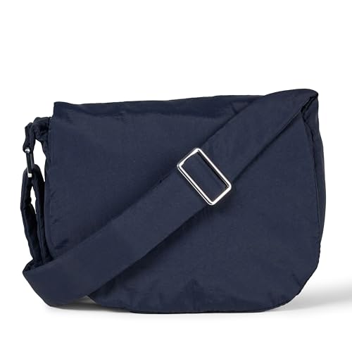 Amazon Essentials Womens Nylon Adjustable Crossbody Flap Bag Dark Blue One Size