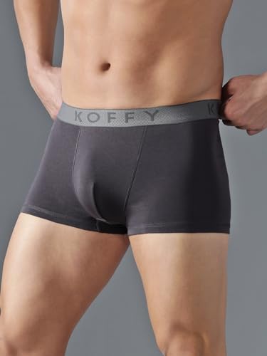 Image of KOFFY Men's Cotton Lycra Mini Trunks with 4-Way Stretch | Wrinkle-Resistant | Ultra-Soft Elastic I 2X Absorbent