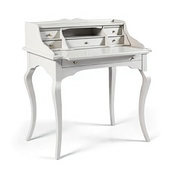 Foto di Mar.c.a. Design - Scrivania Arte Povera in Legno 78x50x95 cm 6 Cassetti - Scrittoio Vintage con Gambe a Sciabola Made in Italy