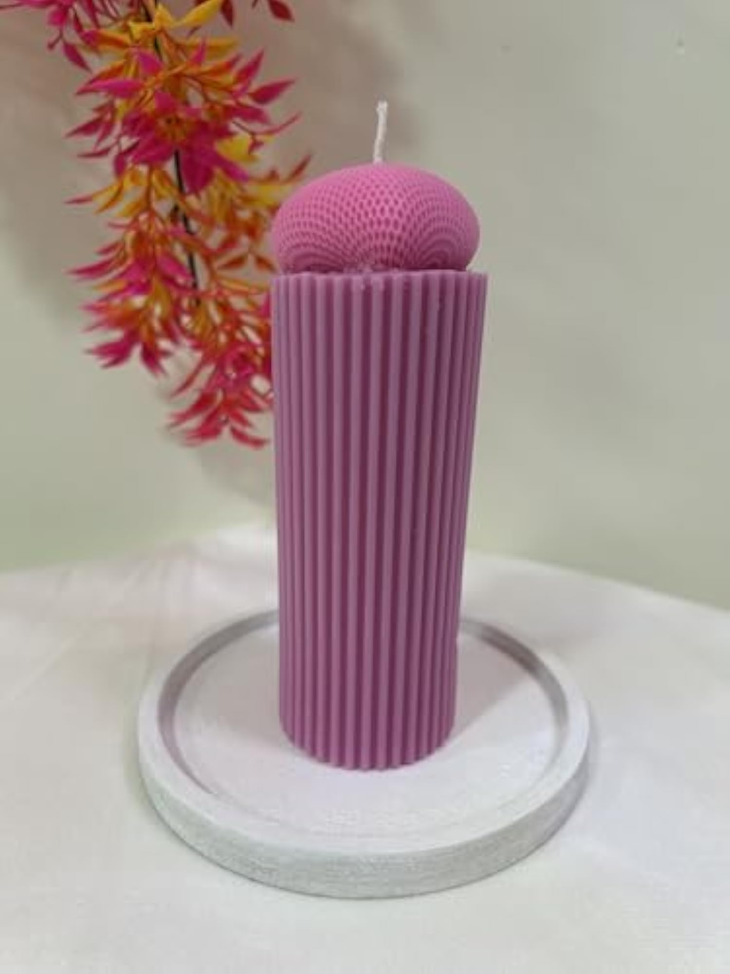 Premium Handmade Decorative Pillar Candle with Heart Design