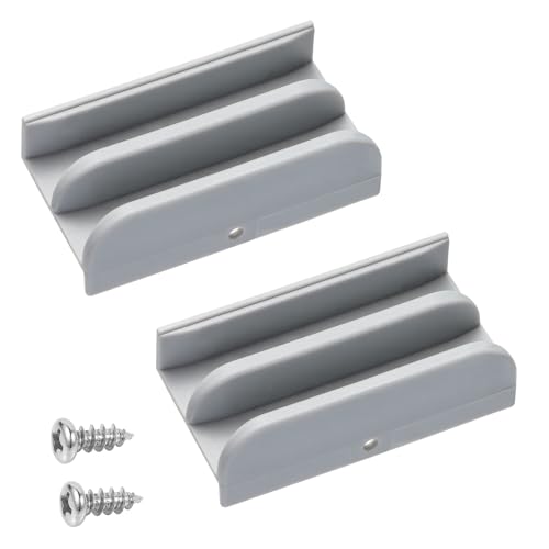 M6219 Sliding Shower Door Bottom Track (2-Pack, Gray) 1/2-inch Channel, Suitable for Glass Shower Doors no Thicker Than 7/16 inch