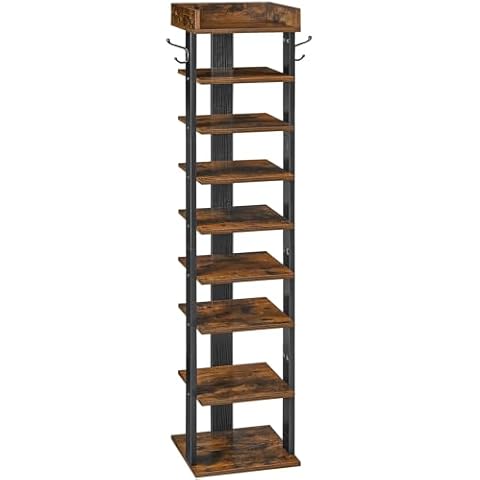 HOOBRO 9-Tier Narrow Shoe Rack Organizer Cover