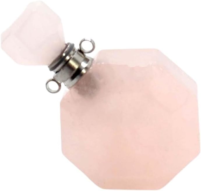 Polygonal Crystal Stone Perfume Bottle - Stainless Steel Essential Oil Pendant Jewelry