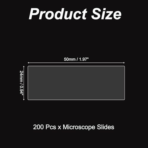 PATIKIL 200pcs Couvertures pour diapositives microscopiques, 24x50mm Rectangle de couverture pour échantillon de laboratoire