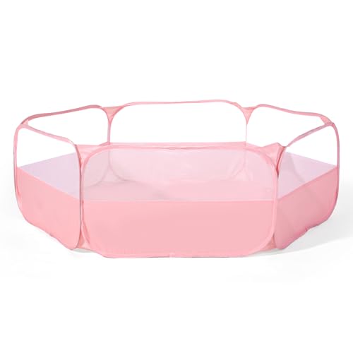 Foldable Ball Pit for Toddlers, Large Pop Up Ball Pits Kids Play Tent Crawl Playpen Ball Pool Playhouse Playpen with Storage Bag, for Boys Girls Dogs Cats Ferrets Indoor Outdoor, Light Pink