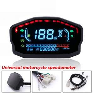 Universal Motorcycle Speedometer Tachometer Digital, Lcd Fuel Level Display Water Temperature Turn Signal For All Style Motorcycle, 2 4 Cylinder #TOP3