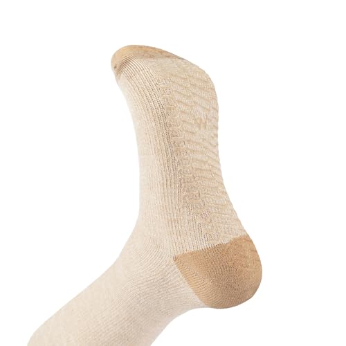Wellow Wide Calf Compression Socks for Men & Women 18-25 mmHg Made with Viscose from Bamboo Nurses & Pregnancy Support Relieves Swelling Knee High MD Sesame - Twist