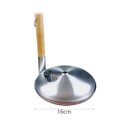 Poêle à omelette ronde en aluminium et son manche en bois robuste - 4