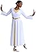 MOLLDAN White Praise Dance Dresses for Women Fit Full Length Metallic Liturgical Worship Dress with Lining（258188-07-S