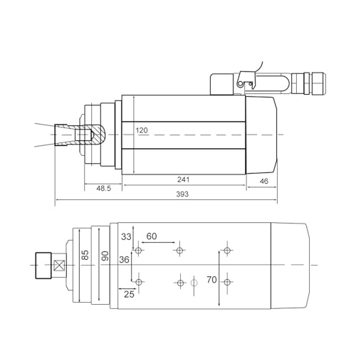 Spindle Motor 6.0kw Air-Cooled Spindle 220V 380v ER32 Chuck 300Hz 4 Bearing(220V)