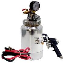 Remote 2 Quart Pressure Pot AIR SPRAY GUN Kit with Gauge and Hoses Paint Sprayer