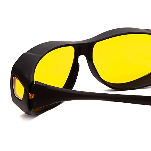 Calabria 7664 Night Driving Fitover Sunglasses Matte Black/Yellow Mens Womens Sunglasses that Fit Over Prescription Glasses4