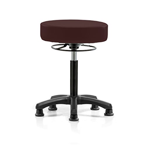 Image of Perch Stationary Life Height Adjustable Stool | Medium Bench Height 20.5-28 inch | Burgundy Fabric