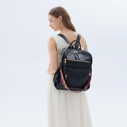 Image of Dora & Liz Womens Backpack Purse Leather Backpack Purse for Women Travel Fashion Backpack Designer Ladies Shoulder Bags