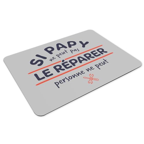 Sets de table Papy bricoleur : lot de 4 grands dessous de table gris - 3
