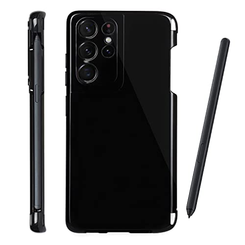 Cavor for Samsung Galaxy S21 Ultra Case with S Pen Holder Slot, Soft Silicone TPU Phone Cover with Stylus Slot Dirt-Resistant Shockproof Protection Samsung S21 Ultra 5g Case -Black