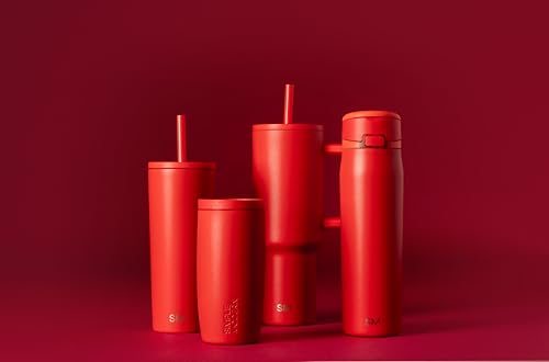 Image of Simple Modern 40 oz Trek Tumbler with Handle and Straw Lid | Cup Holder Friendly Insulated Stainless Steel Travel Mug | Saffron