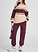 Herseas Women's Two Piece Outfits Long Sleeve Color Block Sweatsuit with Jogger Pants Lounge Sets with Pockets Winter 2025 Fashion Clothes Burgundy Medium 8 10
