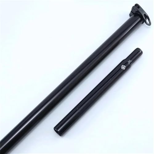 Folding Bike Length Adjustable seatpost 31.8mm，for Brompton seatpost Double Section, 31.8mm Telescopic seat Post (Gloss Black)