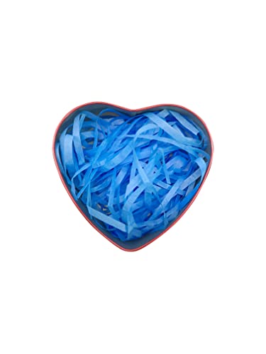 Image of Eco Sarras thin shredded paper crinkle paper grass strips gift tray decoration, gift hamper decorations, gift box fillers, wedding birthday & valentines day gift (100 Grams, Dark Blue)