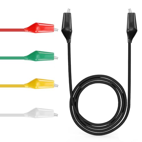 Image of 5 PCS Alligator Clips Electrical with Wires, 5 Colors Crocodile Clips Electrical with Wires, Alligator Clips for Crafts, Electrical Testing, Circuit Connection, Experiment (50cm /19.68inch)