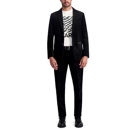 KARL LAGERFELD Men's 2 Button Long Sleeve Corduroy Blazer