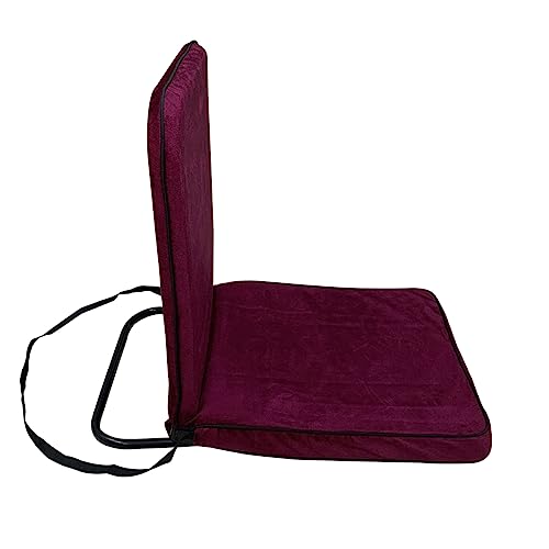 Image of Kawachi Right Angle Back Support Portable Relaxing Folding Yoga Meditation Floor Chair Easy to Carry (I114-V-Maroon)