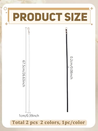 2Pcs PU Leather Thin Plain Chain Belt, Waist Band Belt for Dresses Jeans Coats Overcoat Casual, 26-5/8 inch(67.5cm)2