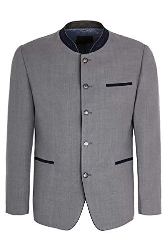 h.moser Salzburg Herren Trachtensakko Leinen grau Marine, 0317-GRAU/MARINE, 50 Cover