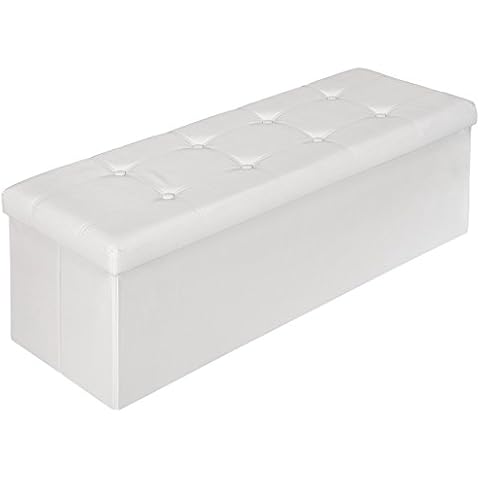 TecTake Asiento Plegable Arcón Asiento Puf Ordenación Caja de almacenaje Cover