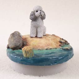 Conversation Concepts Miniature Poodle Gray w/Sport Cut Candle Topper Tiny One 