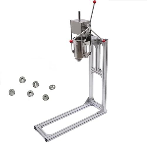 SICWEDIM Churro Machine 3L Vertical Manual Churros Machine Commercial Manual Spanish Churro Machine with 6 Nozzles for Home and Commercial Use (7L)