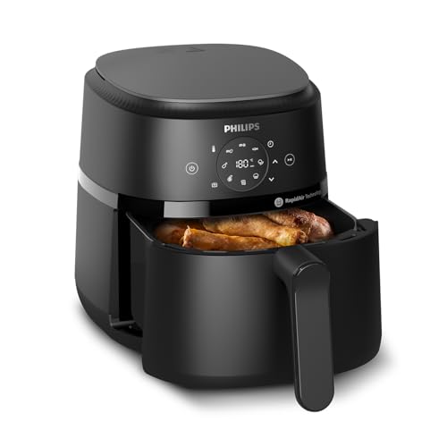 Philips Airfryer 2000 Series 4,2L - Digitaler Touchscreen, 13 Garmethoden, 9 voreingestellte Kochprogramme, bis zu 90% weniger Fett mit RapidAir Technologie, 1500W Leistung, Schwarz (NA229/00) – Bild 3