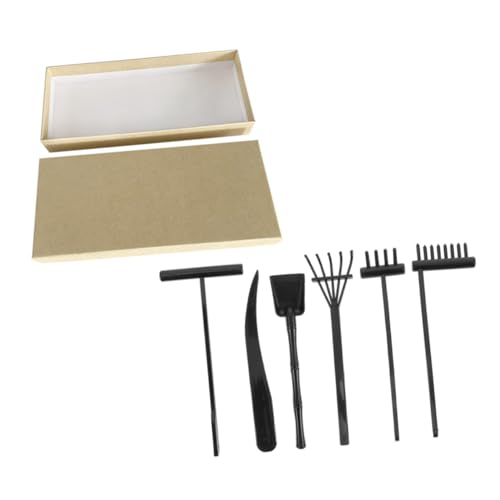 FOYTOKI 7pc Zen Garden Rake Set Garden Kit Sand Table Accessories Drawing Tool for Boys and Girls