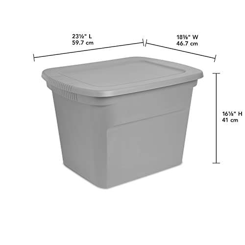 Sterilite 18 Gal Storage Tote, Stackable Bin with Lid, Plastic Container to Organize Clothes in Closet, Basement, Gray Base and Lid, 8-Pack - Image 4